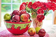 Obst und Blumen