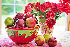 Obst und Blumen